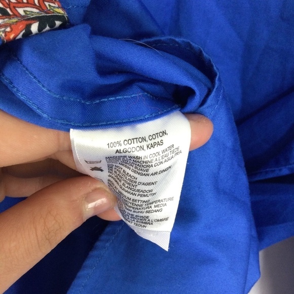 Report Collection Originals Cotton Island Wasked Blue Long Sleeve Shirt Sz Large - Picture 7 of 10